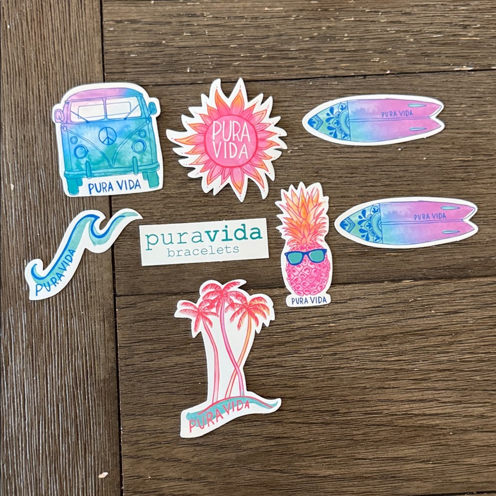 Pura Vida Colorful Sticker Set